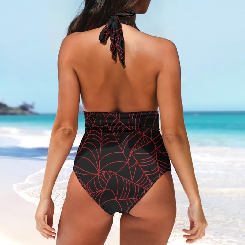 Costume da bagno intero da donna con scollo a V e increspato controllo della pancia, costume da bagno intero per pittura artistica