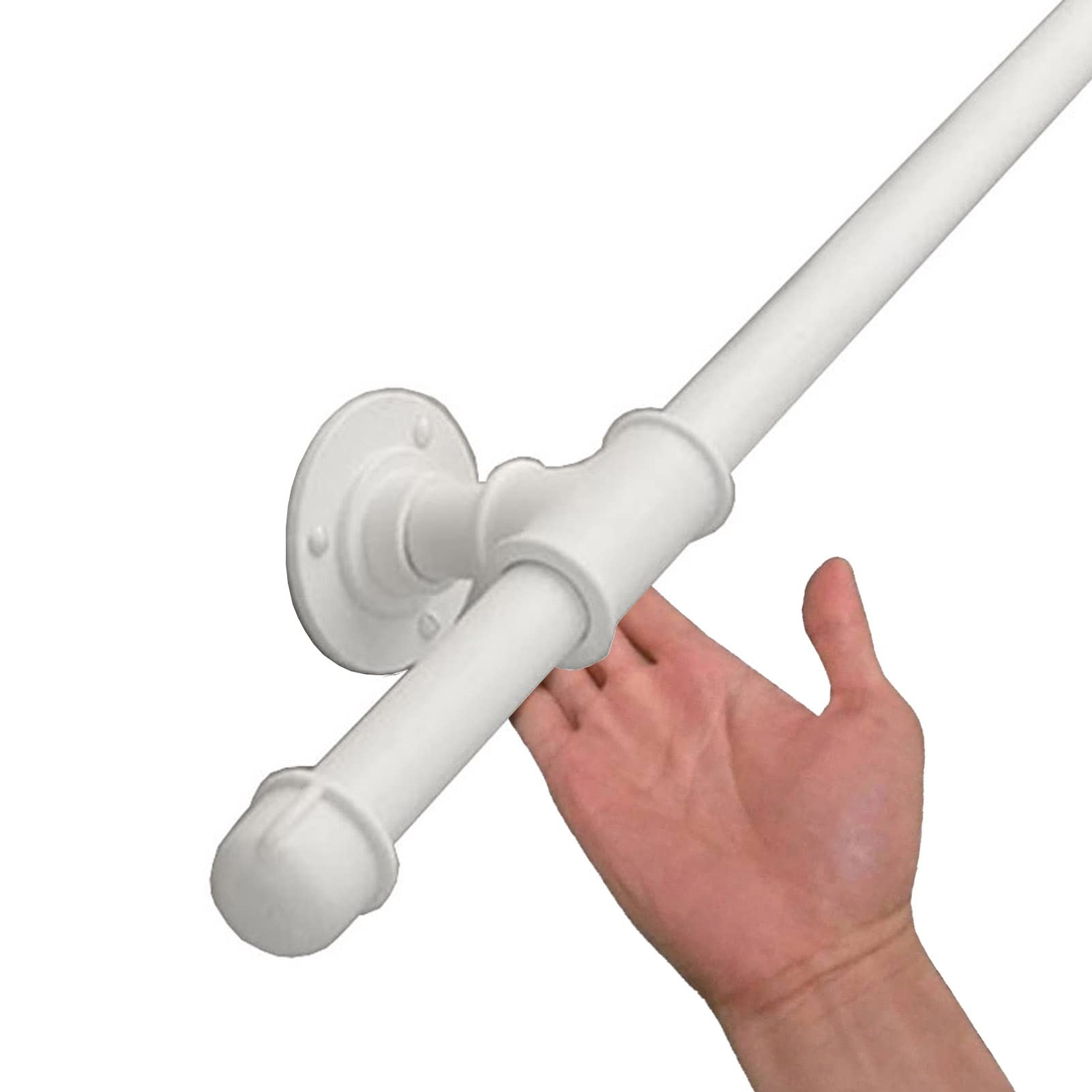 Main courante en fer forgé avec kit de support pour escalier extérieur