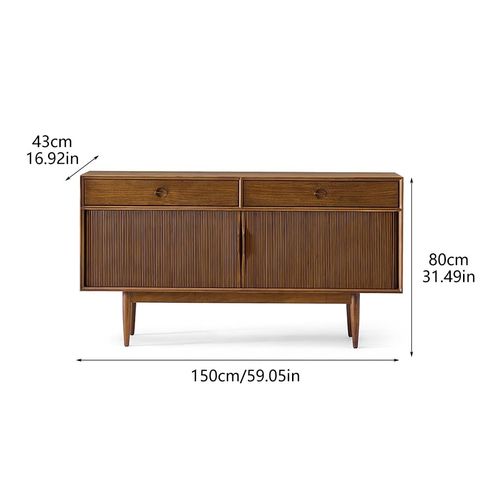 Szafka do baru kawowego 150 cm drewniana konsola wejściowa, retro salon szafka do przechowywania z litego drewna do sypialni, kuchni, jadalni itp. Szafka bufetowa ze schowkiem