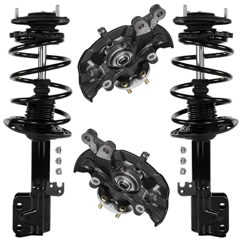 Image of Detroit Axle - Front Steering Knuckles & Wheel Hub Bearings + Struts w /Coil Spring Replacement for 2014-2018 Toyota Corolla 1.8L - 4pc Set