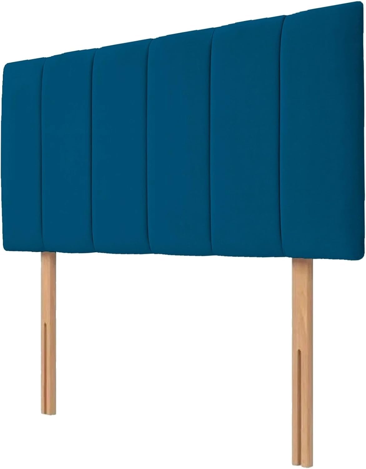 HO Velvet Upholstered Headboard for Divan Beds – 20-Inch Lined, Extra Padded Plush Headboard with Struts – Luxury Bedroom Furniture, Blue, 5ft King