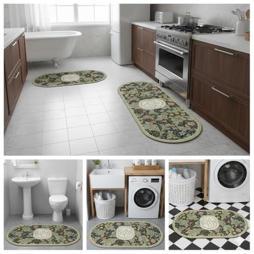 Image of Yagzon 2 Piece Non Slip Kitchen Mats for Floor Cushioned Kitchen Rugs & Mats Waterproof Comfort Standing Mat Runner for Kitchen,Home Office,Sink,Laundry (Color 1)