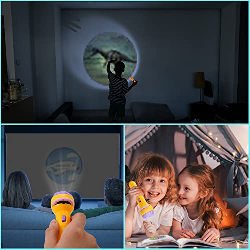 FORMIZON Proiettore di Diapositive Torcia, 2 Pezzi Storia Giocattolo del Proiettore, Lampada da Proiezione con 80 Immagini Diverse Educativo Luce Notturna Storia della Buonanotte (A) - Image 6