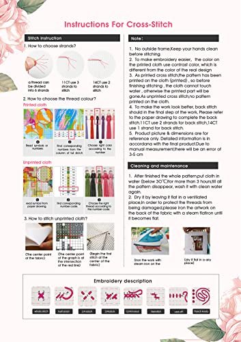 Image of LWZAYS 4 Pack Cross Stitch Kits-Stamped Cross Stitch Kits for Adults Landscape Counted DIY Embroidery Needlepoint Kits Home Decor 12x16inch