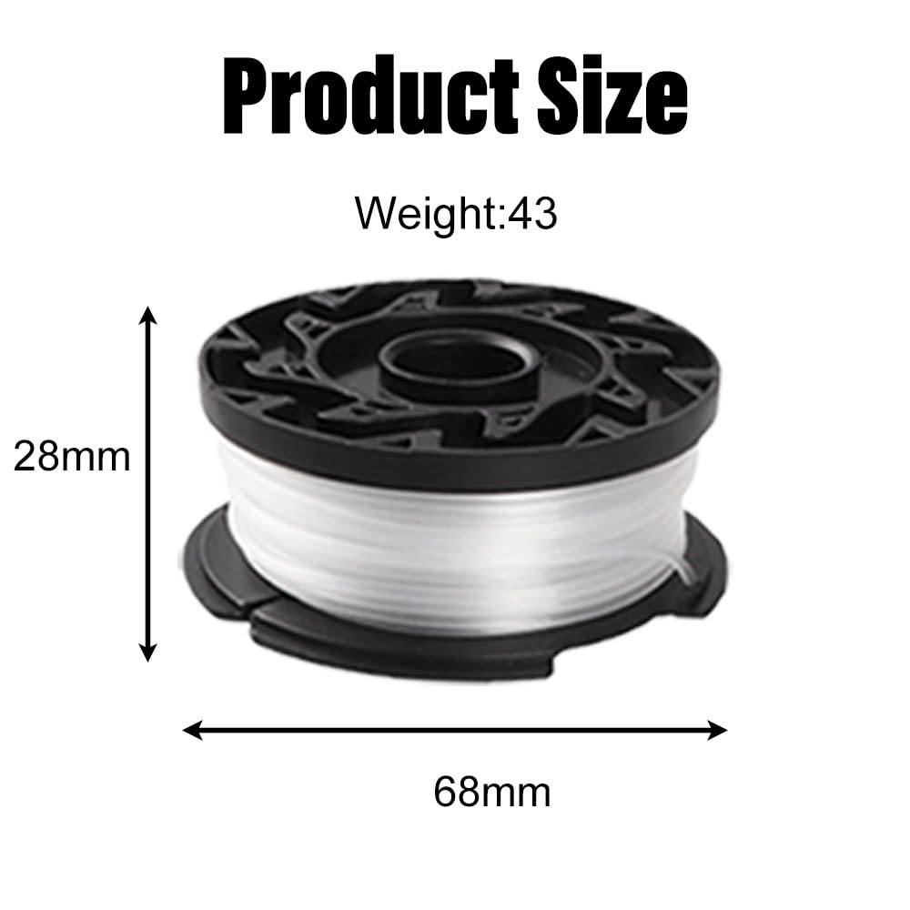 Strimmer Spool Line Compatible with Black and Decker AF-100 GLC3630L20-GB/ST5530-GB/STC1820PC-GB/BESTA530-GB/BESTA525-GB,Grass Trimmer Spool Wire Replacement (Including 6 Spools+1 Cover+1 Spring) - Image 4
