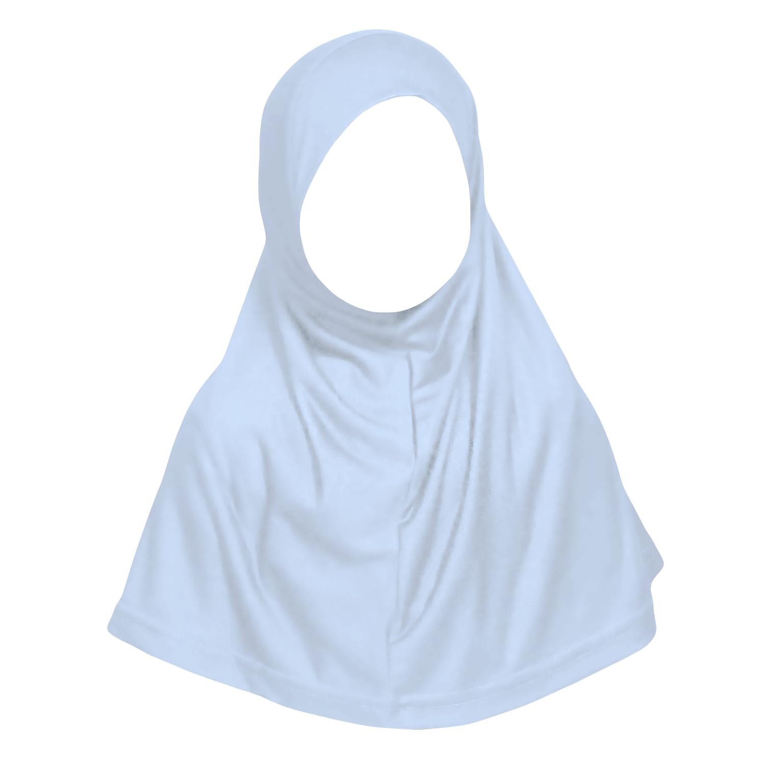 Desert Dress Girls Light Blue Muslim Childrens Islamic Hijab Scarf One Piece Ihlas Kids Head Bonnet Turkish Slip On School Musolla Black White Hajj Umrah (Light Blue)