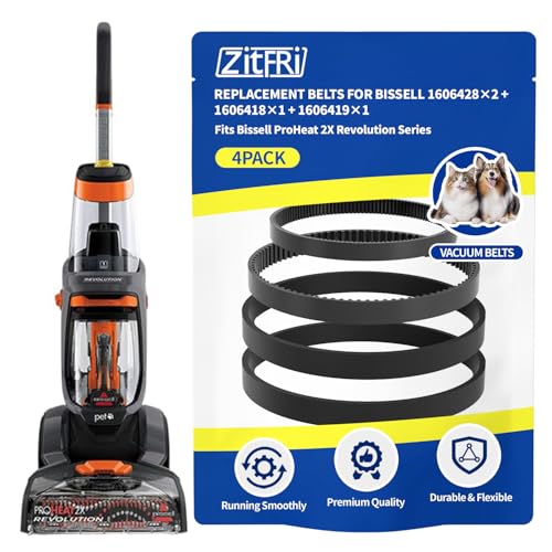 Bissell 1606428 1606419 1606418 Belt kit proheat 2X pet pro Revolution Carpet Cleaner Flat Pump Belt Gear Belt Brush Drive Belt 1986 1548 2007 1551 1964 Replacement Vacuum Parts Carpet Washer