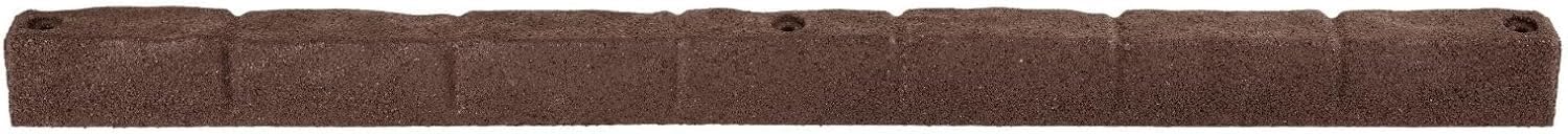 4' Rubber Cobblestone Flexible No Dig Landscape Mulch Border Edging with Anchoring Spikes for Lawns, Gardens, and Flower Beds (4 Edgers, Brown)