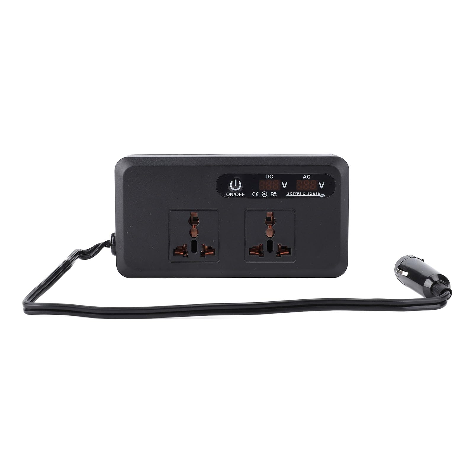 Jiawu Adaptateur de Sortie de Voiture 200W DC vers AC, avec Prises Universelles pour Charger des Appareils dans Les Voitures, Camping-Cars, ABS Durable