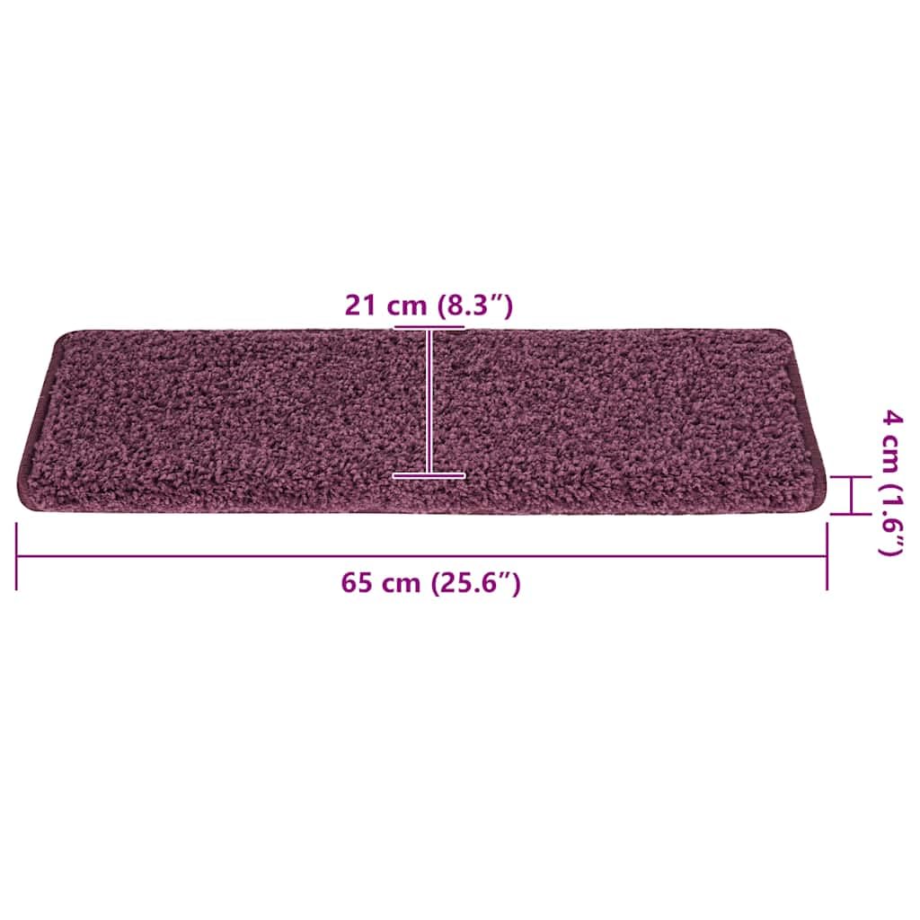 Tappetini per gradini 30 pezzi 65 x 21 cm viola scuro