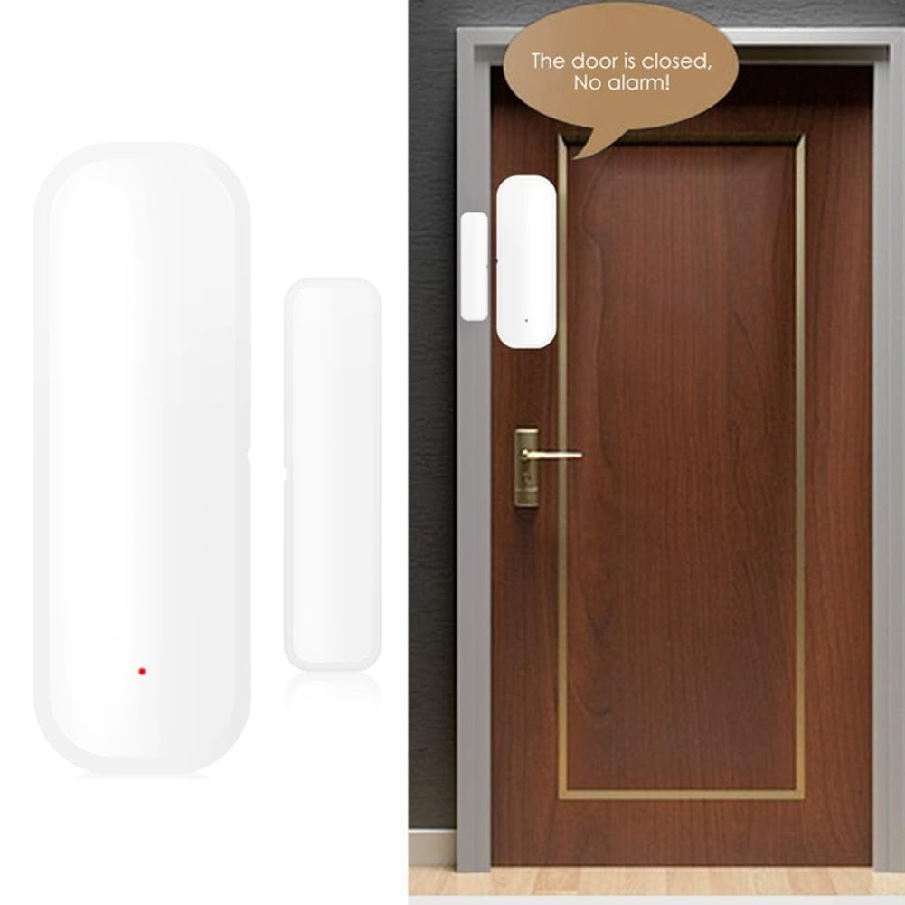 para Tuya - Sensor de puerta inteligente, detectores de apertura/cerrada, inalámbrico, sensor de ventana con notificación de aplicación, alerta, para seguridad del hogar y automatización del hogar
