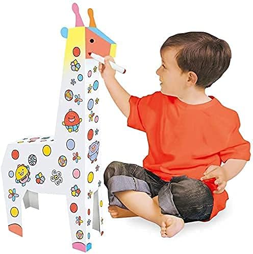 Painting 3D Puzzle Giraffe, 3D Cardboard Animal Playhouse, Coloring DIY Paper, Drawing Paper House, Art & Craft Painting Canvas Doodle Cardboard for Kids Boys Girls 3 and up
