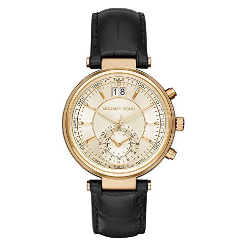 Michael Kors Sawyer - Reloj análogico de cuarzo con correa de cuero para mujer,...