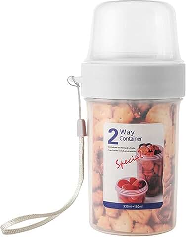 2-Way Container for Salads, Sauces, Fruits and Snacks- 330mL