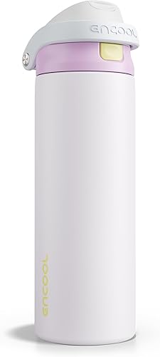 Miniatura 81 de ENCOOL - Botella aislante para agua, acero inoxidable con pajilla, mantiene el frío, tapa abatible de un solo toque, sin Bisfenol A, a prueba de