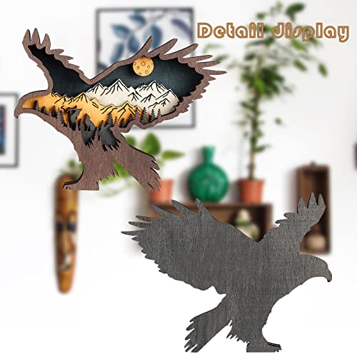 Laozai Forest Animal Eagle Rustic Home Decor,Wooden Cabin Decor, Wall Decoration For Room,Living Room,Bathroom,Wall Sculptures,Christmas Decorative(Eagle) #TOP2