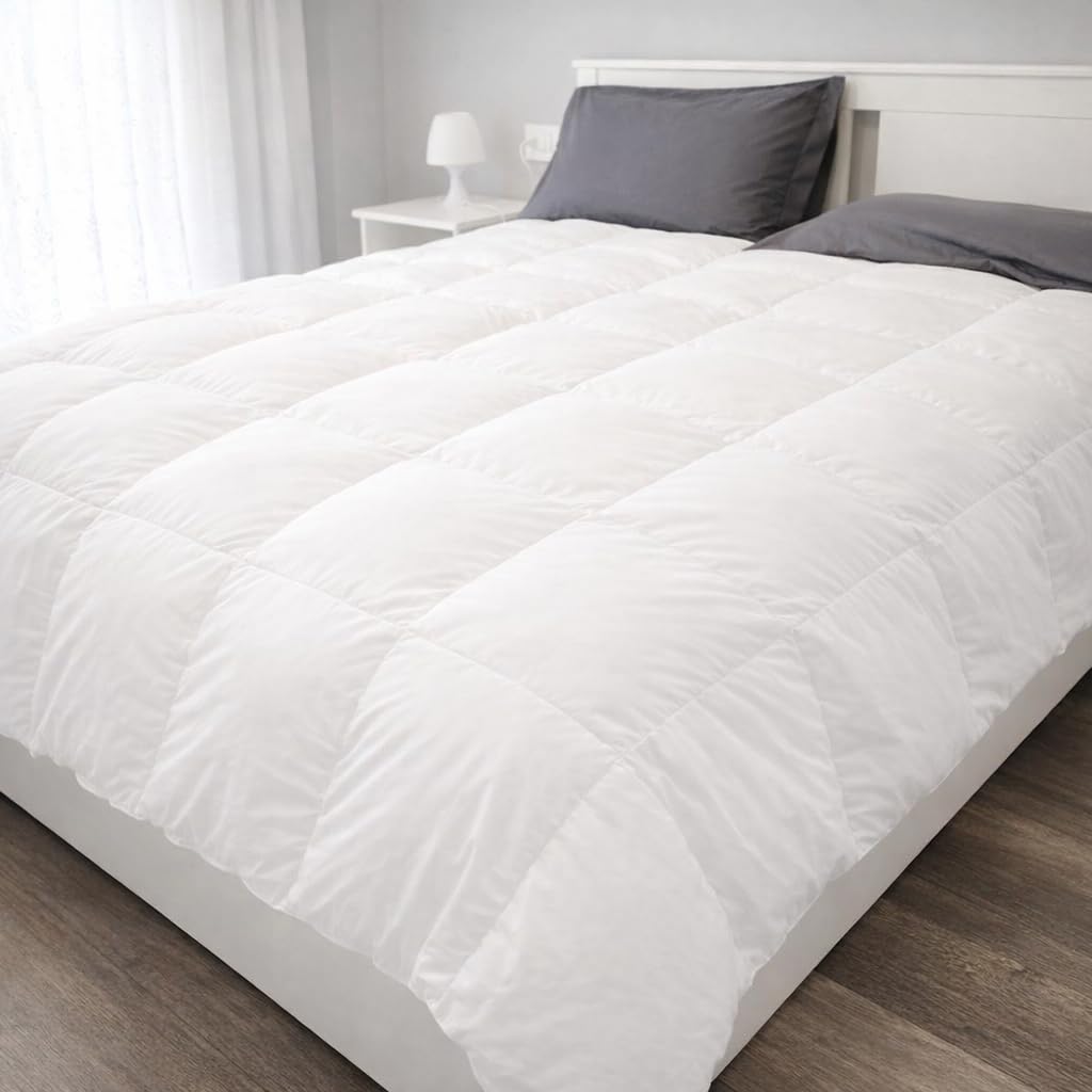 Home Tresor - Piumino Matrimoniale Estivo Leggero 100 gr | Interno Piumino Sintetico Due Piazze in Morbida Microfibra Anallergica Primaverile Estivo Bianco Matrimoniale cm. 250 x 200