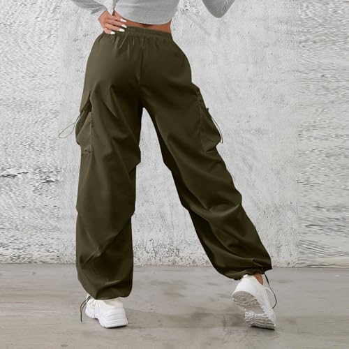 midelxp Baggy Cargo Pants Women Lightweight High Waisted Parachute Pants with Pockets Outdoor Hiking Pants Y2k Streetwear4