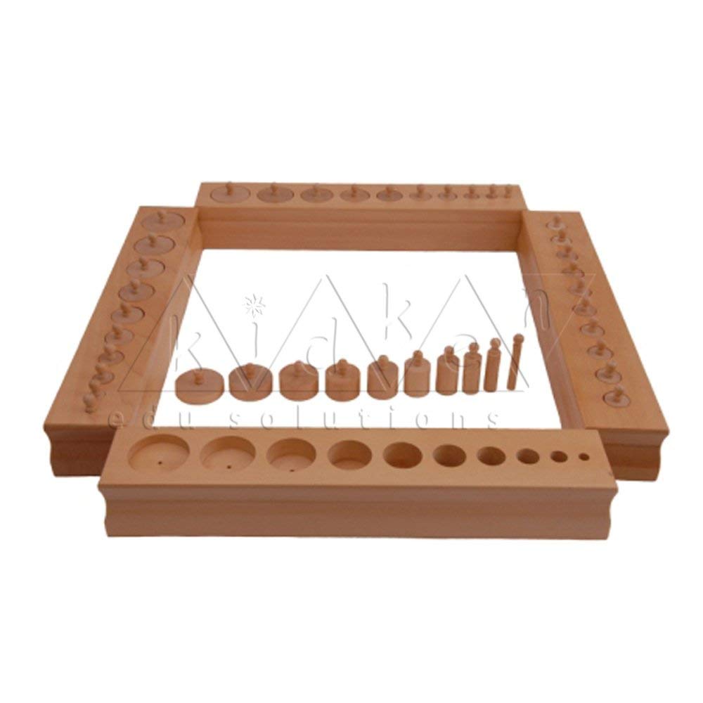 Kidken Montessori Cylinder Blocks Beechwood | Knobbed Cylinder Blocks | Sensorial Montessori Toy | Early Educational- Montessori Toys for 2+ Year Kidsfor Toddlers (B019SYQMN2) Amazon Price History, Amazon Price Tracker