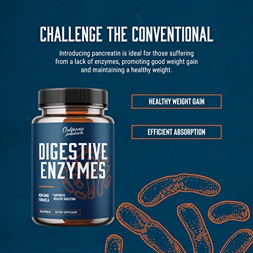 Gut Health Digestive Enzyme Supplements - Pure Digestive Enzymes For Digestion Constipation Relief - Pancreatin Digestive Enzymes For Digestive Health #TOP3