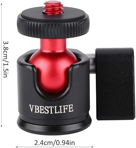 Miniatura 5 de Acouto Mini cabeza de bola, metal giratorio de 360 grados, mini cabeza de bola de trípode, montaje de tornillo de 1/4 para cámara DSLR luz de