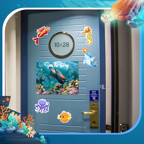 Image of Kanayu 6 Pcs Sea Animals Cruise Door Decorations Magnetic Large Ship Decorations Magnets Anchor Cruise Decor Car Fridge Magnet Decal for Carnival Stateroom Door