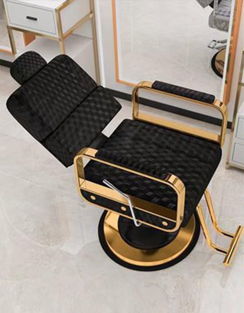 OZBMA Salon Reclining Stylist Chair - All-Purpose Barber for Home and Barbershop Use (C)