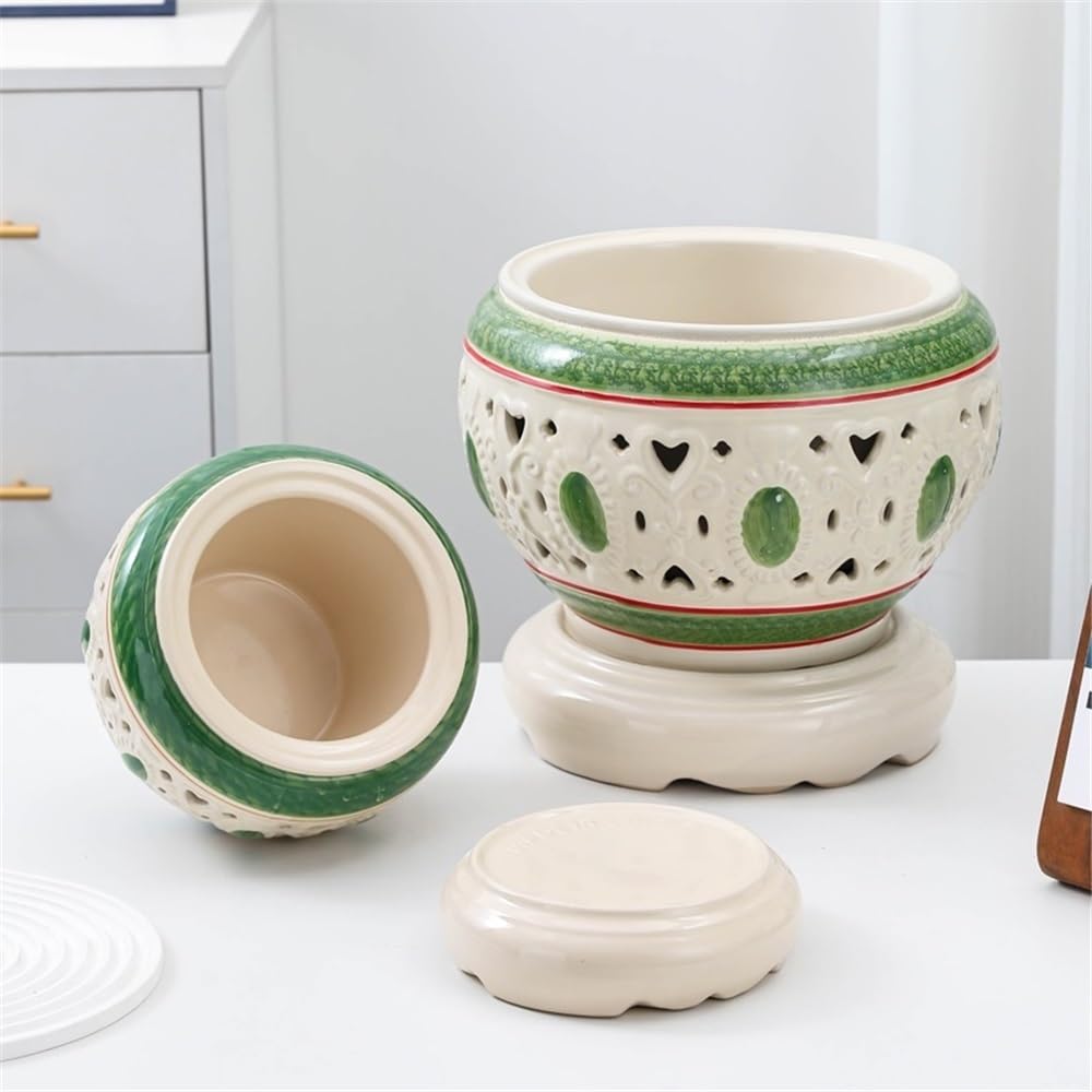 doniczki Chiński styl kreatywny pusty taca hydroponiczna doniczka na kwiaty wysokotemperaturowa ceramiczna doniczka na rośliny bez otworów doniczki ceramiczne(Duży)