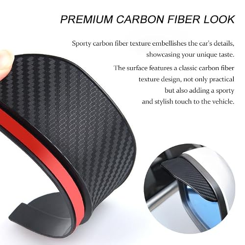 EQATXA Pare-Pluie Rétroviseur Latéral Voiture pour VW Amarok 2010-2024, Visière Pare-Soleil Accessoire Fibre de Carbone Protection Anti-Pluie Neige Flexible – vue 6