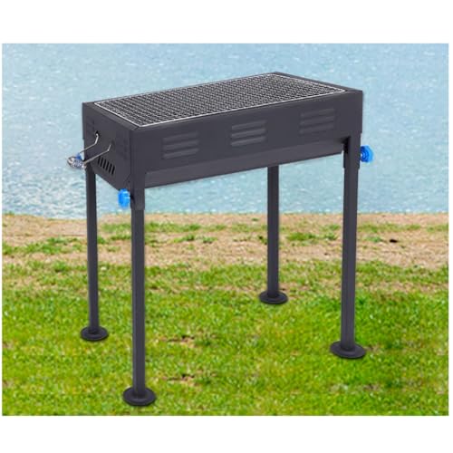 Poêle à barbecue extérieur pliable avec support et gril pour cuisson au charbon
