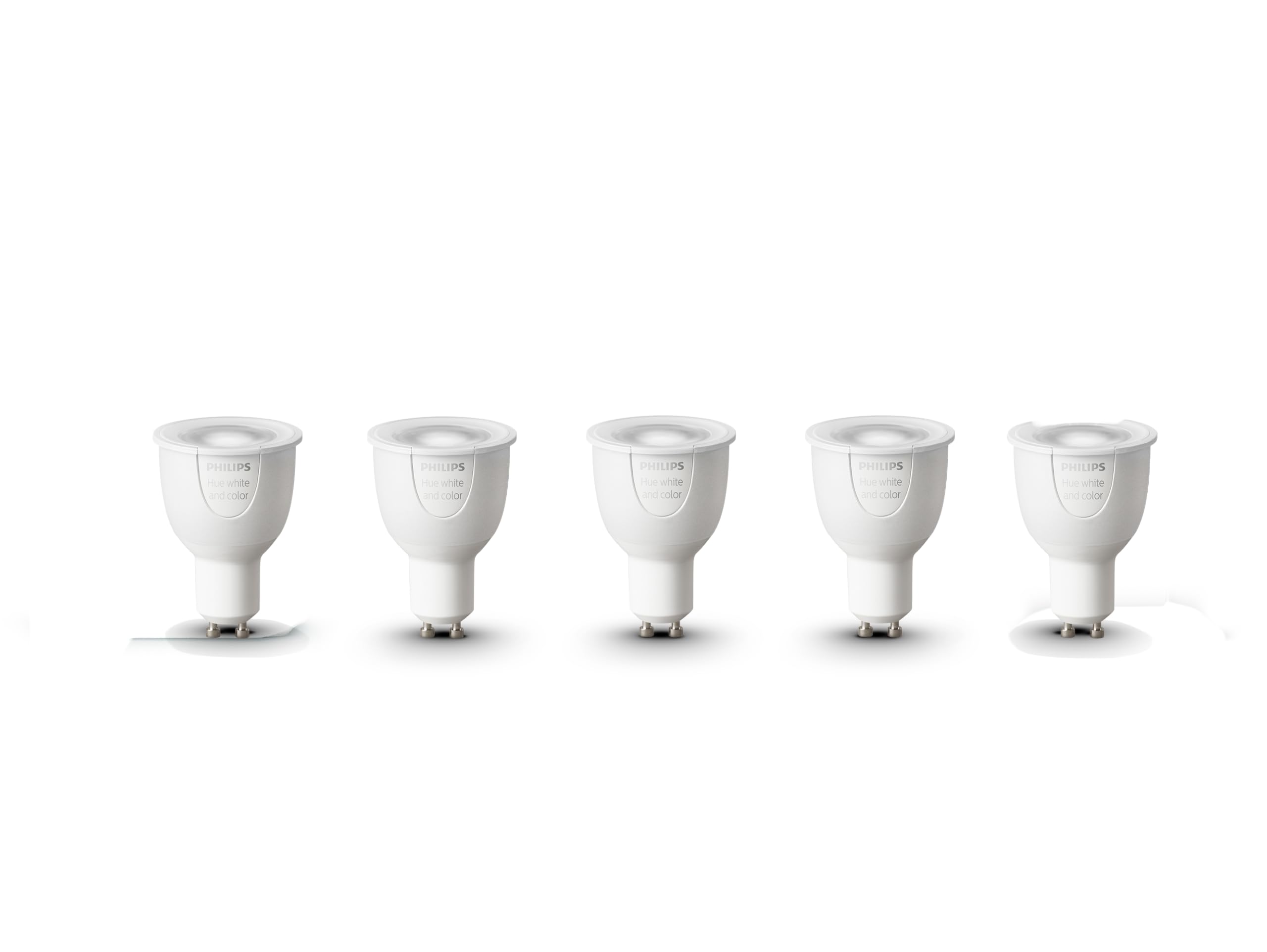 Philips Hue White & Color Ambiance GU10 LED Spots 5-er Pack (350 lm), dimmbare LED Lampen für das Hue Lichtsystem mit 16 Mio. Farben, smarte Lichtsteuerung über Sprache und App