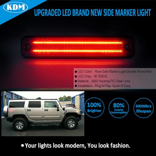 KDM Front & Rear LED Bumper Side Marker Light for Hummer H2 2003-2009 by KDM - Used condition - Image 3