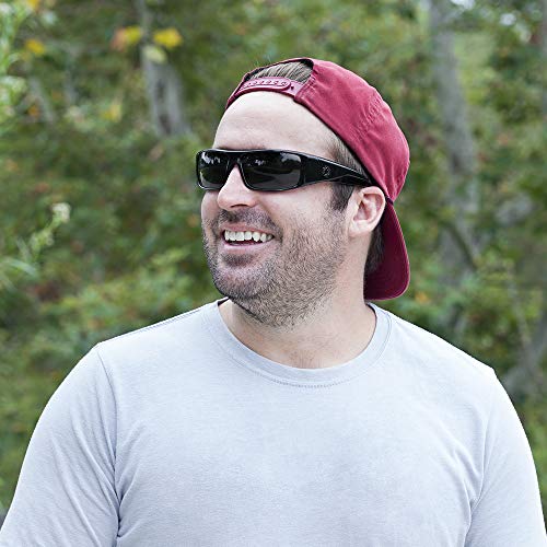 Spy Cooper Xl, Rectangular Wrap Sunglasses, Color And Contrast Enhancing Lenses, Matte Black - Grey Lenses #TOP6