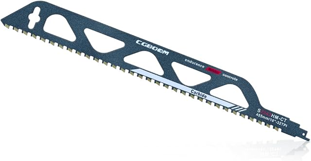 Reciprocating Saw blades, Carbide reciprocating Saw Blades, Aerated Concrete Saw Blades, Professional Saw Blades for Red Brick and Stone Cutting Compatible with Bosch Dewalt Makita (455mm(S2243HM))