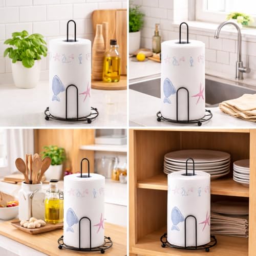 Image of Metal Tissue Paper Holder Stand | Napkin Holder for Dining Table & Kitchen | Rust Resistant Multipurpose Tissue Stand with Stable Base (Black)