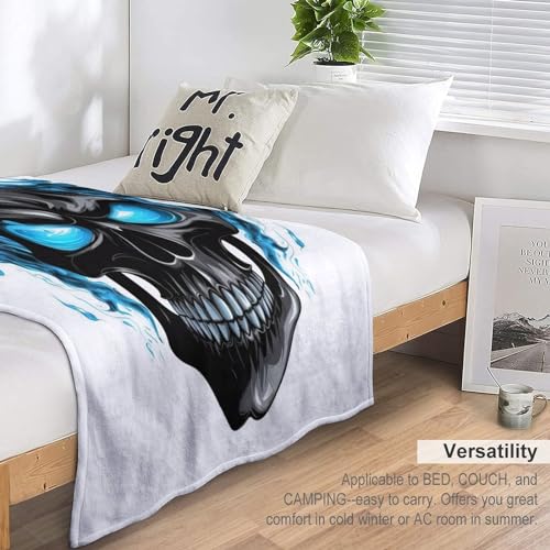 Couverture squelette impression 3D linge de lit en flannel haute densité - 7