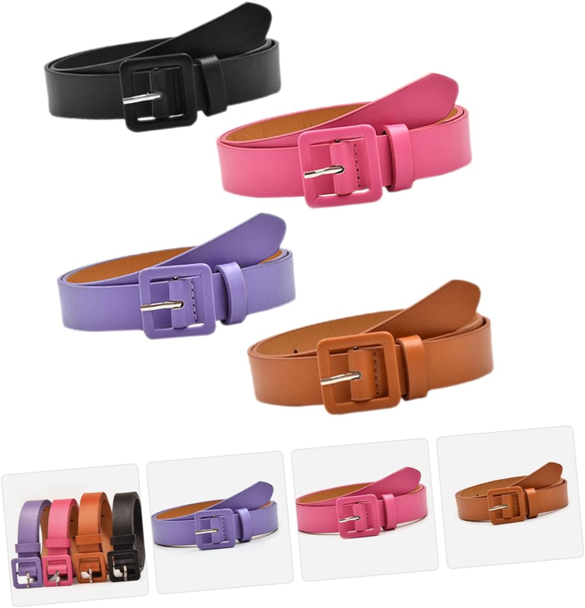 BESPORTBLE 4pcs Girls Belts Fashionable Boy Girl Belts for Jeans School Uniforms Includes Strong Lightweight Accessories