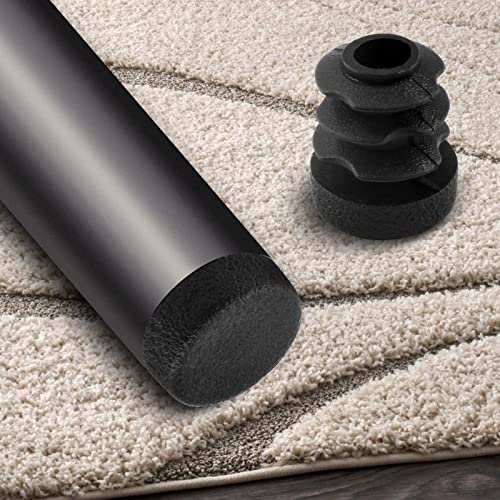 Image of Jiozermi 24 Pcs 1 /2 inch Round Plastic Plug, Black Round Plastic End Cap Furniture Finishing Plug for Pipe Post, Chairs and Furniture