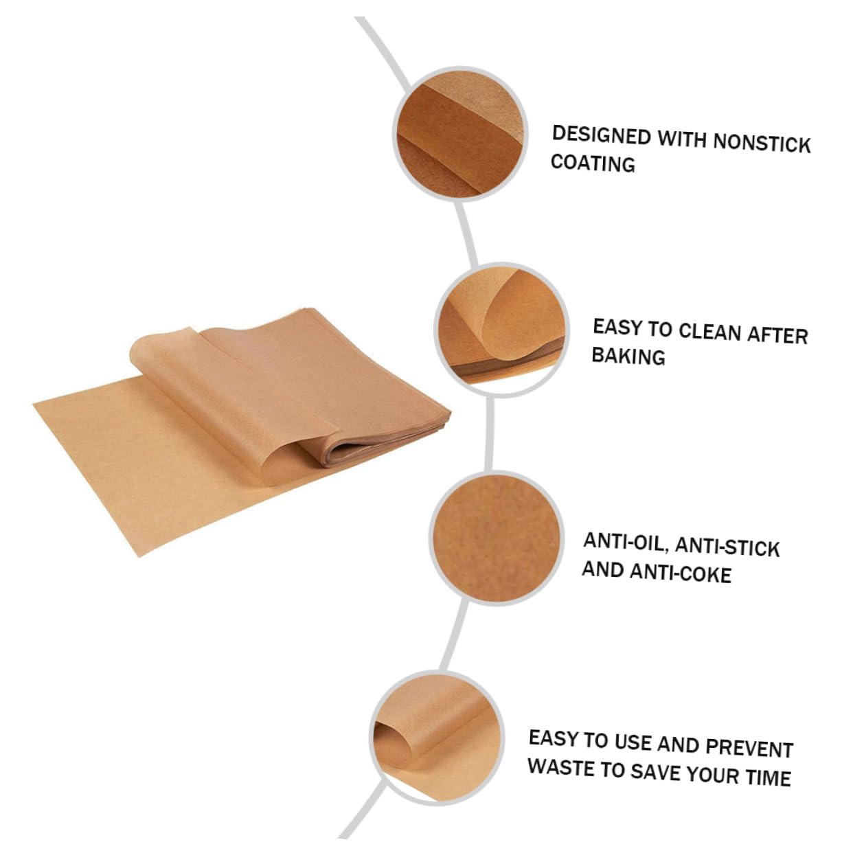200 pezzi Carta da Forno Antiaderente Carta Parchment per Barbecue e Friggitrice ad Aria Resistenti Olio e Vapore per Cottura di Pane Torte e Dolci