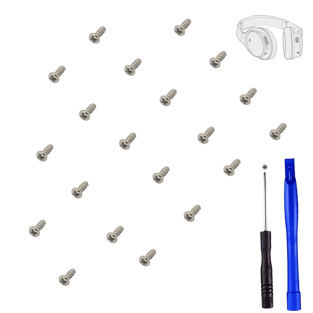 KUBOJSDLZ Headband Screws Replacement for Bose QuietComfort 35/QC35/QC35 II/QC45/QC25, Headphone Headband Screws Repair, Headphone Screw - 20 Packs (Silver)