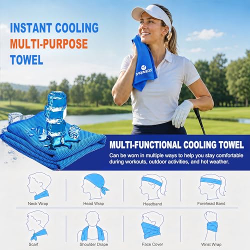 2 Pack Cooling Towels (47"x12"), Ice Cool Neck Towel, Soft Breathable Microfiber for Yoga, Golf, Gym, Running, Camping & Hot Weather - Image 6