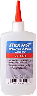 Stick Fast Cyanoacrylate Adhesives (CA) Glue Bottle, Multipurpose, Fast Bonding, Clear, Thin (4.5 Ounces)
