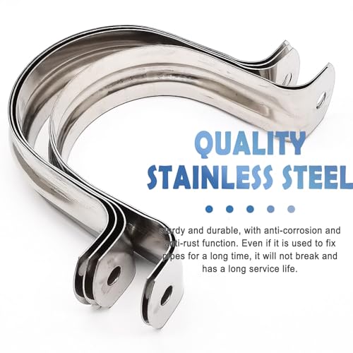 Image of Nge 2.5inch Rigid Pipe Strap Clamp-Two Hole Strap-U Bracket Tube Clip-Stainless Steel Heavy Duty Pipe Fasten Holder-Secures Conduit,10Pcs(76mm)
