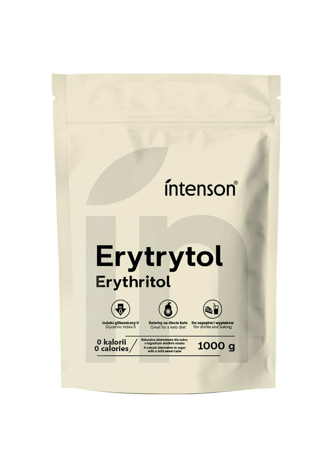 Intenson - Erythritol 1000g | Natural Sweetener | Zero Calories | Sugar Replacement | Sugar Substitute