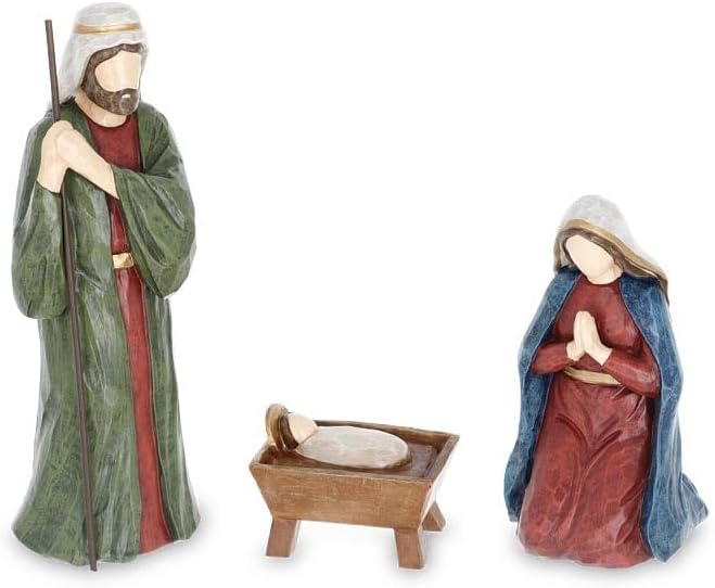 burton+BURTON Holy Family Gilded Glory Nativity Figurine, 3 Pieces, Resin, Multicolor