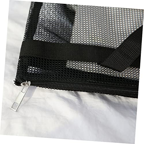 ABOOFAN Large Tote Bag Mesh Bag Waterproof Shopping Tote for Dry Wet Clothes Black4