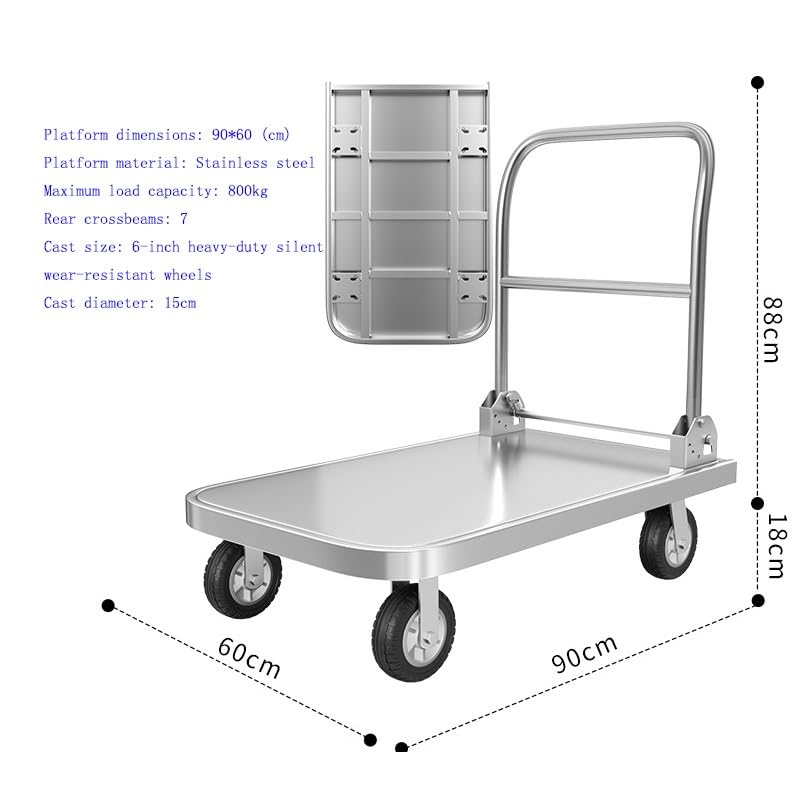 Carretilla plegable multifuncional con ruedas y plataforma miniatura 2