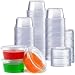 [200 Sets - 2 oz.] Plastic Portion Cups With Lids, Souffle Cups, Jello Shot Cups, Condiment Sauce Containers