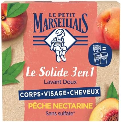Le Petit Marseillais – Le Solide 3 en 1 Lavant Doux Pêche Nectari...