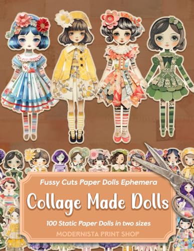 Collage Made Paper Dolls Ephemera: Fussy Cuts for Junk Journals, Scrapbooks and Papercraft Projects image 2